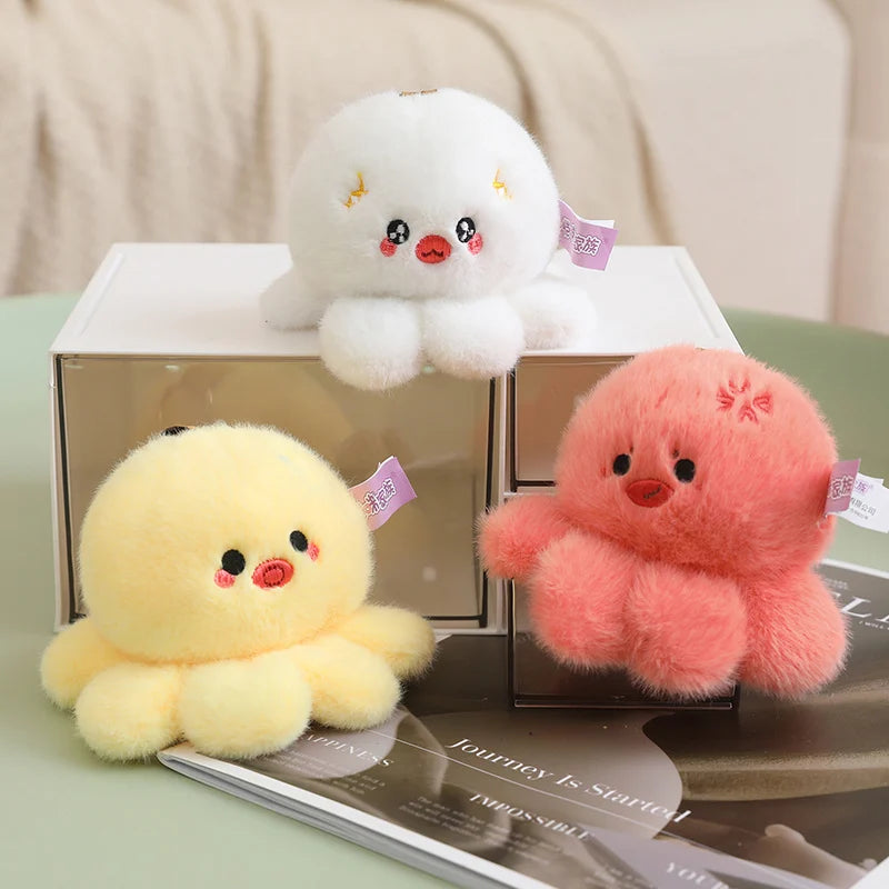Cute 10cm Octopus Plush Pendant Toys Soft Stuffed Sea Animal Doll Kawaii Keychain Bag Decoration Small Holiday Child Gifts