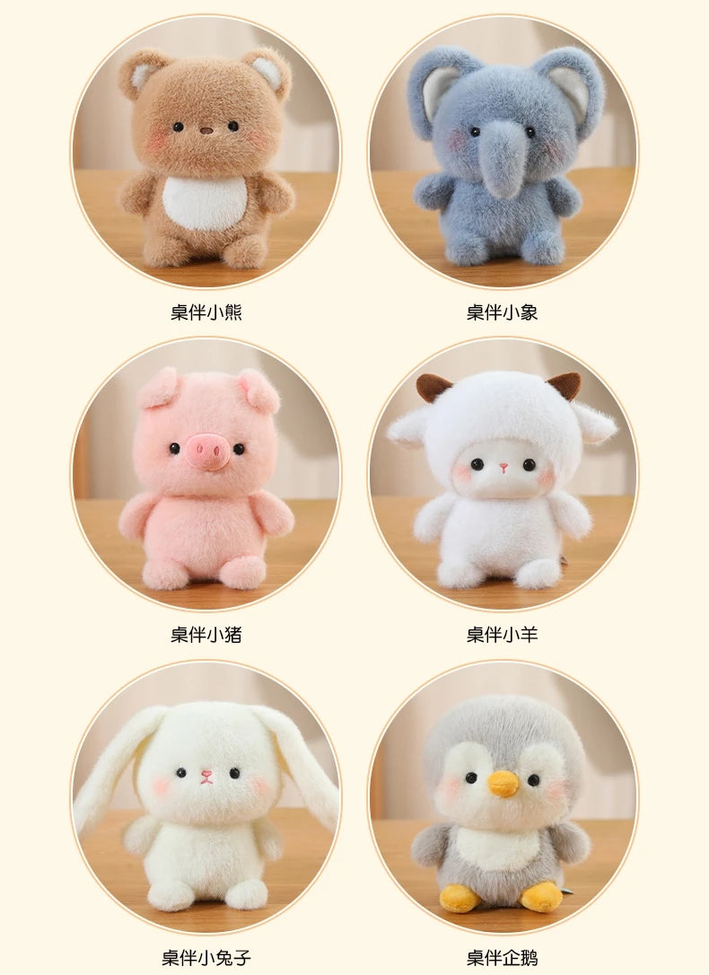 Kawaii Soft Plush Doll Pillow Animal Series - Elephant Pig Dog Sheep Penguin Raccoon Cat - Cute Toy Gift for Boys & Girls
