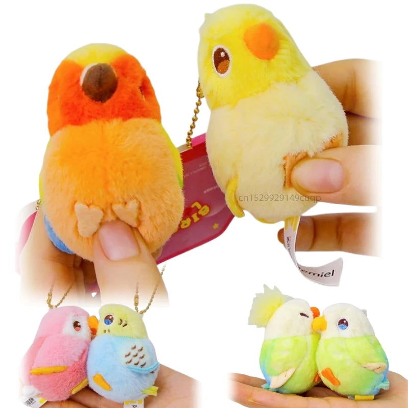 Kissing Couple Bird Plush Toys Stuffed Kissy Lovers Magnet Parrot Doll Bag Pendant Gifts for Couples Valentine's Day