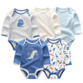 5-Piece Spring Autumn Cartoon Long Sleeve Newborn Baby Boy Girl Bodysuits 100%Cotton Soft Infants Clothes
