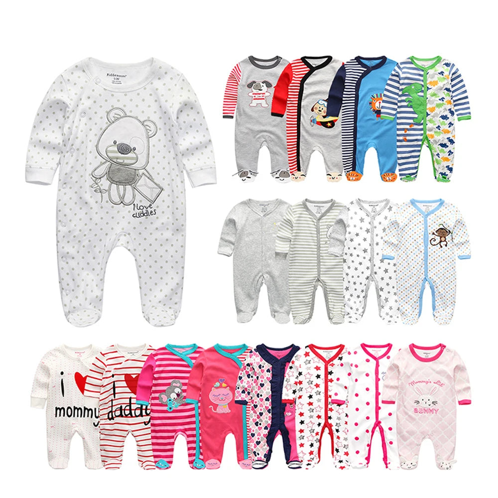 1-Piece Fashion Classic Long Sleeve Causal Baby Boy Girl Rompers Soft Unisex Newborn Jumpsuits 0-12 Months Clothing