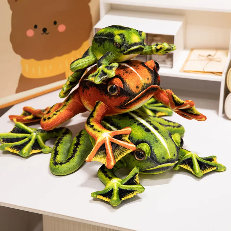 Simulation Cute Green Yellow Frog Plush Toy Super Soft Stuffed Animal Realistic Fun Frog Doll Baby Toys Gift Toy For Kid Girl