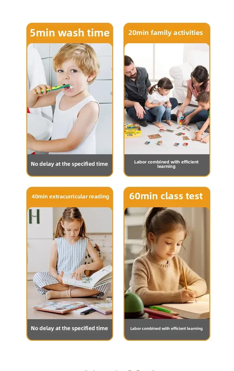 Visual Timer With Night Light School Minuteur 60-Minute Countdown Timer for Kids and Adults Pomodoro Stopwatch Clock