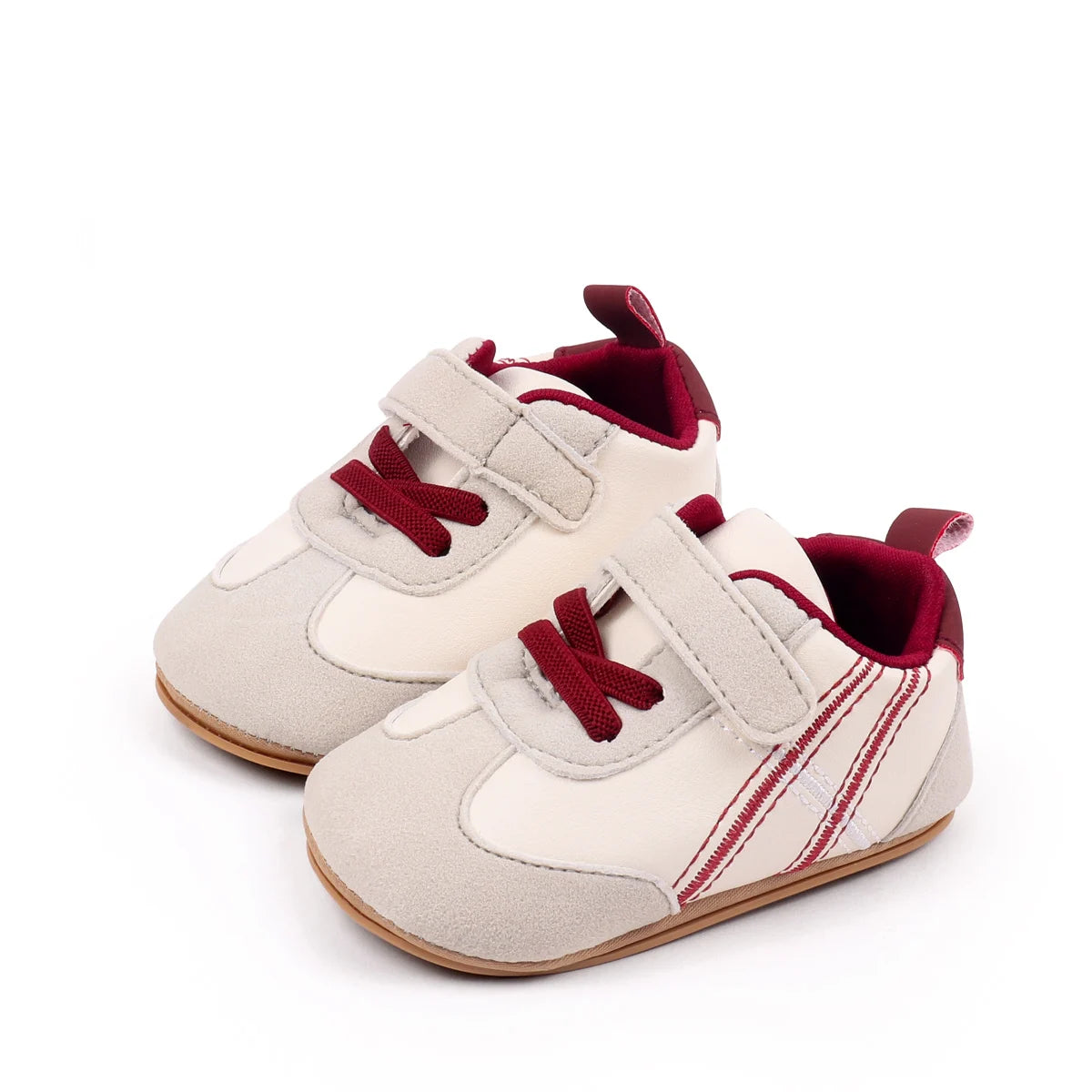 2025 New Spring Autumn Baby Girls and Boys Casual Sneakers TPR Sole Anti Slip Fashion Design PU Patchwork Infant Walking Shoes