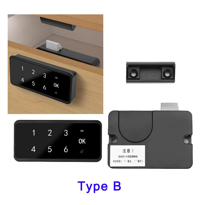 Smart Password Cabinet Drawer Cupboards Door Lock