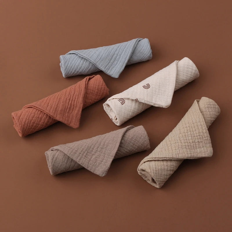 Random 5pc Baby Towel New Born Items Muslin Squares Infant Newborn Hand Bath Shower Face Towels Soft Cotton Gauze Baby Washcloth