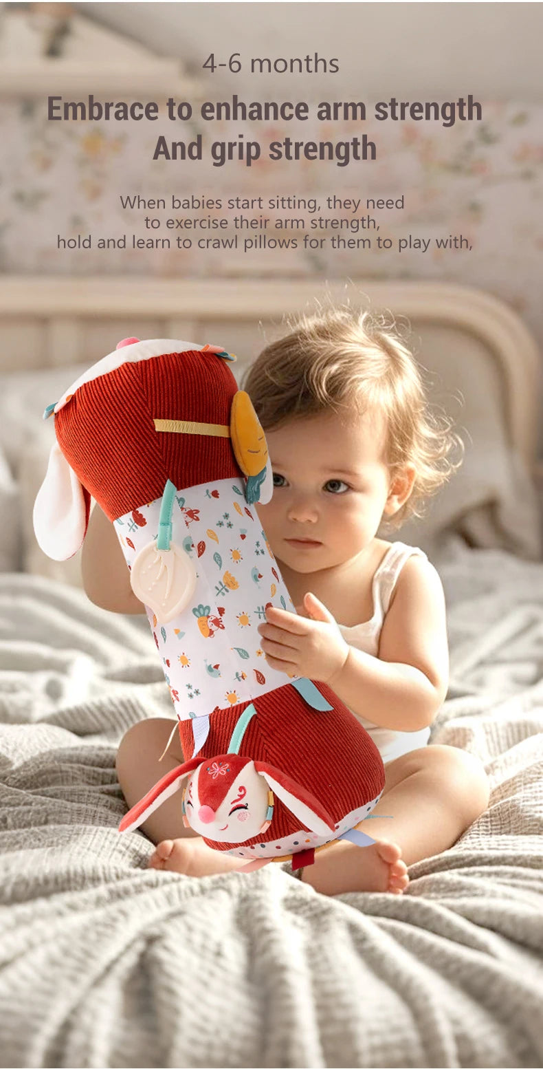 Double-Sided Tummy Time Pillow Baby Sensory Toys Soft Cushion for 0-18 Months Newborn Infant Crawling Training Montessori Gifts