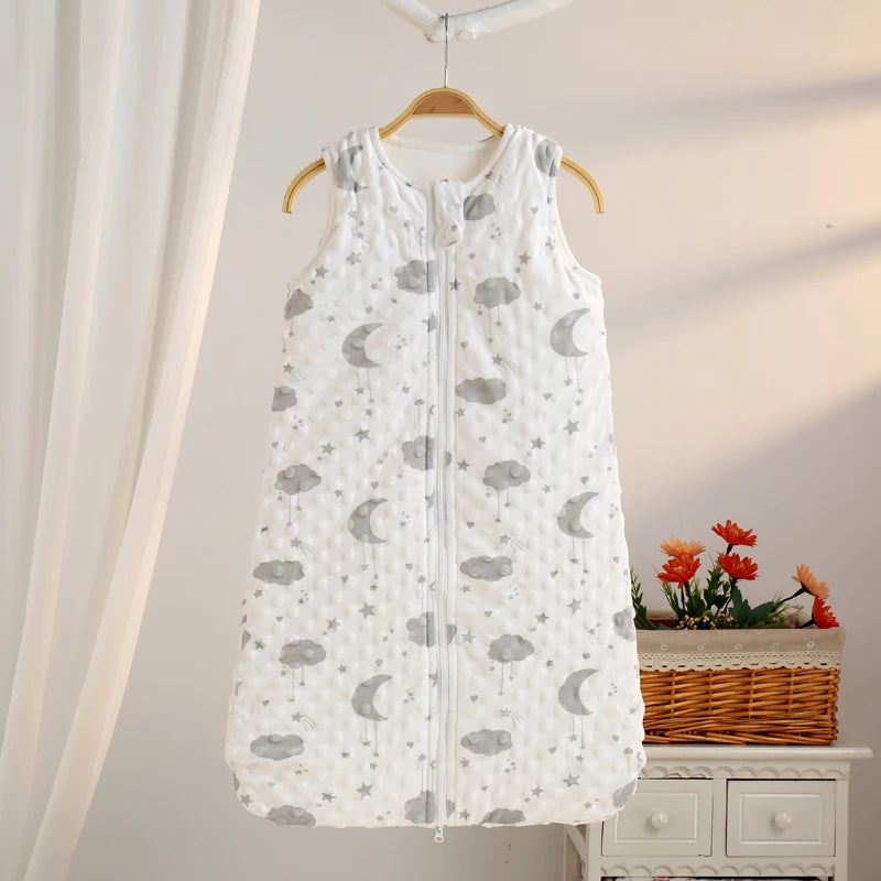 Baby Sleeping Bag 0-6m Soft and Comfortable Autumn and Winter Vest Newborn Cartoon Leg-Wrapped Sleeping Bag Baby Anti-Kick Quilt Sleeveless