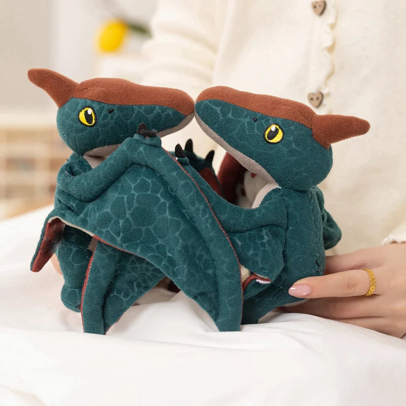 Hot 12cm Cyan Pterosaur Plush Toy Embossed Dinosaur Stuffed Animal Soft Prehistoric Creature For Kids Birthday Gift Room Decor