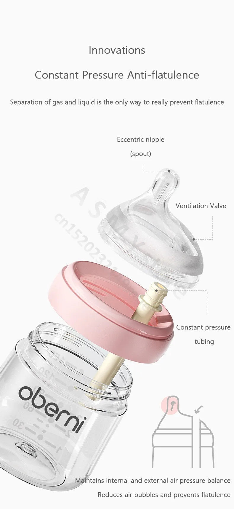 Anti-flatulence newborn glass bottle / wide mouth eccentric nipple anti-breastfeeding bottle / 150ML210ML glass bottle