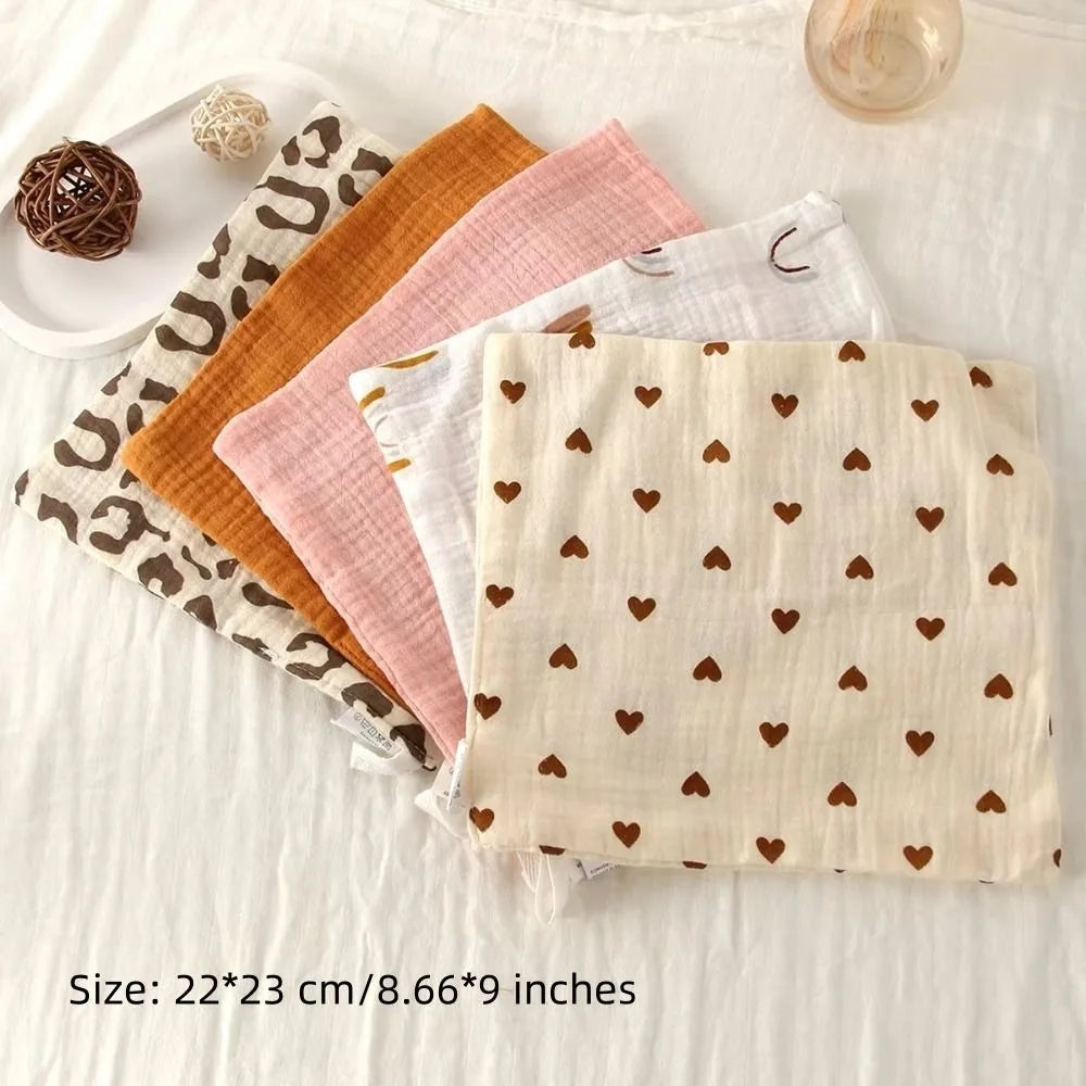 New 4-Layer Pure Cotton Baby Cotton Washcloth Absorbent Gauze Cotton Square Towels Soft Baby Towels Newborn Burp Cloth