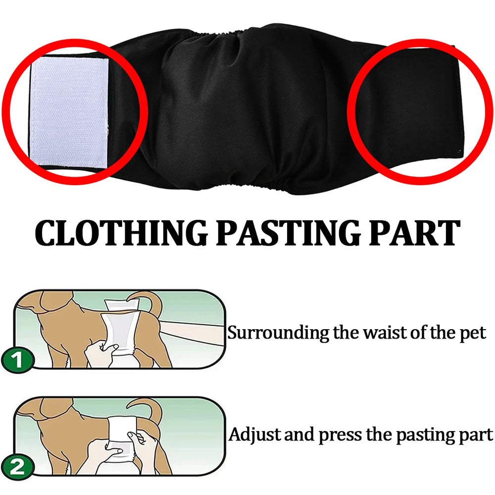 3pcs Dog Diapers Male Reusable Physiological Pants for Small Medium Dogs Anti-Side Breathable Puppy Cloth Nappies Pet Shorts