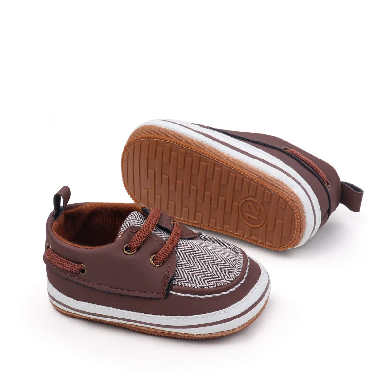 Spring And Autumn Baby Boys First Walking Indoor Outdoor Toddler Shoes With Fashion Design And Soft TPR Sole For 0-18M Baby