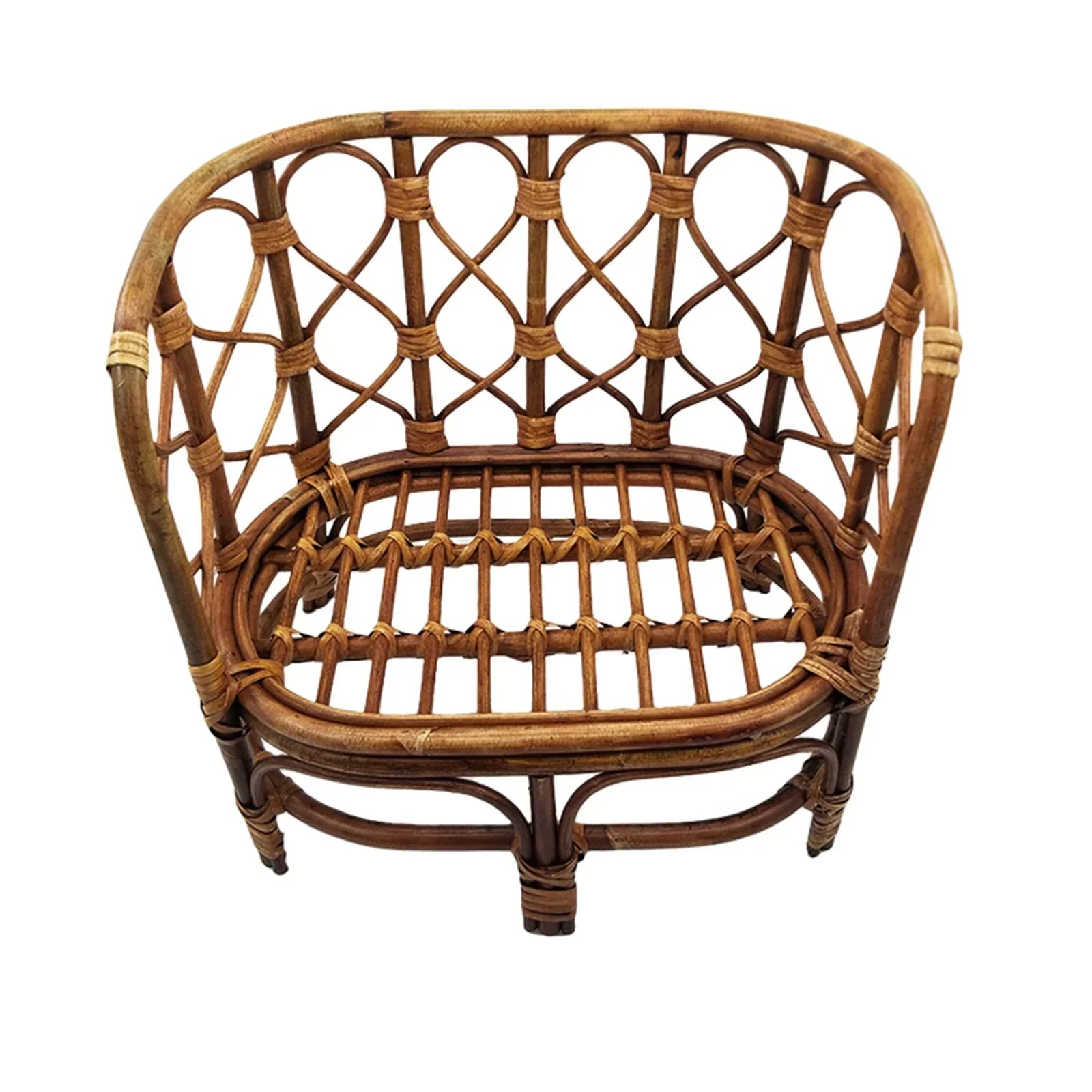 Handmade Baby Bamboo Bench & Bed + Rattan Basket Newborn Photography Props Container for Infant Posing Baby Studio Shooting Use
