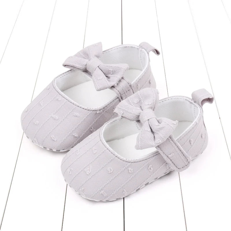Spring Autumn New Product 0-1 Years Old Girls' Shoes with Soft Soles Embroidered Bowknot Fashionable and Cute Baby Learning WalK