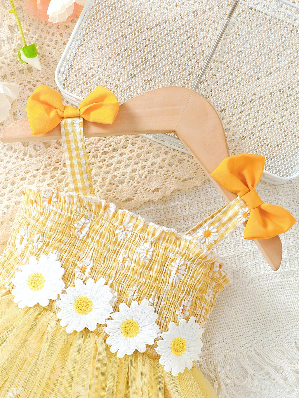 Baby girl Summer Dress Daisy Plaid Chiffon Sweet style Dress+Hat 2Pcs  for Cute Baby Girls aged 0-3 Years Vacation Casual Dress
