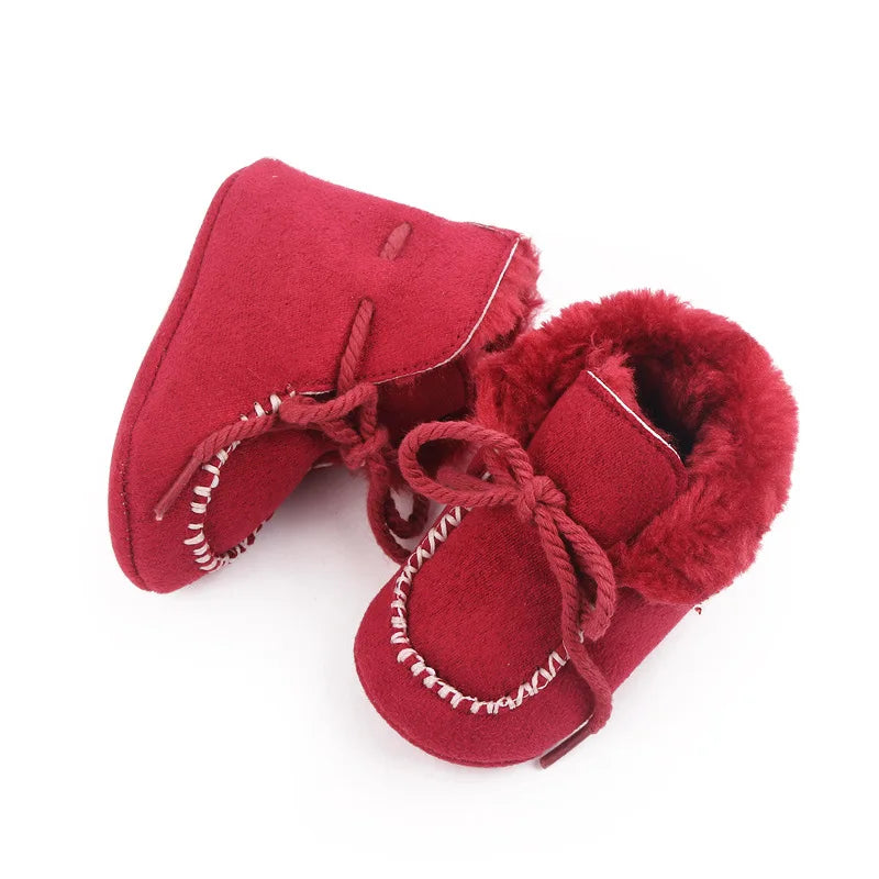 Winter Baby Girls and Boys Thick Warm Plush Fur Booties Fashion Design Soft Soled Comfortable High Quality Prewalker Shoes D2245