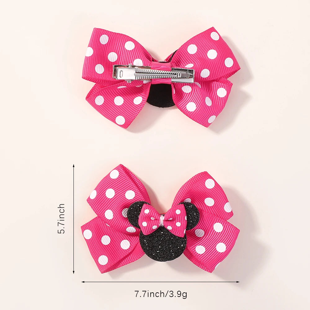 4Pcs/lot Baby Girl Lovely Polka Dot Bow Hair Clips for Hair kids Cartoon Hairpins Boutique Dress Hair Accessories Gift Set