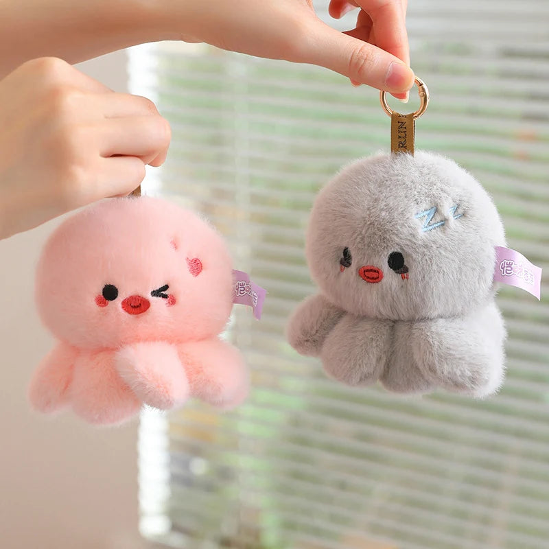 Cute 10cm Octopus Plush Pendant Toys Soft Stuffed Sea Animal Doll Kawaii Keychain Bag Decoration Small Holiday Child Gifts