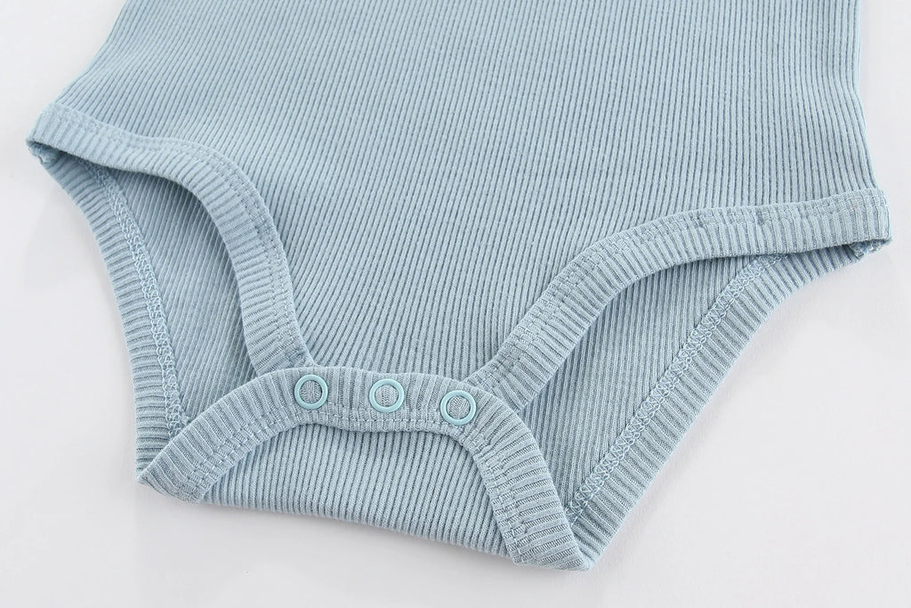 6-Piece Fashion Baby Unisex Bodysuits Short Sleeve Cotton Newborn Boy Girl Onesies Solid Color Infant Outfits
