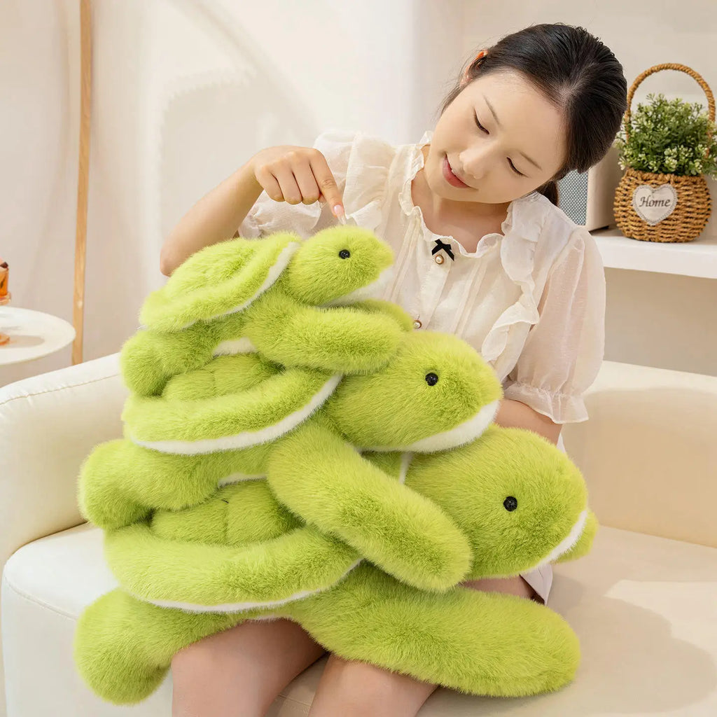 New Lovely Turtle Plush Toys Cozy Fluffy Lying Prone Cartoon Tortoise Throw Pillow Back Cushion Kawaii Home Decor Funny Gift