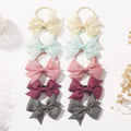 10Pcs/lot Solid Ribbon Bowknot Hairband for Girls Headwear 2.6inch Elastic Satin Head Band Hair Rope Wholesale