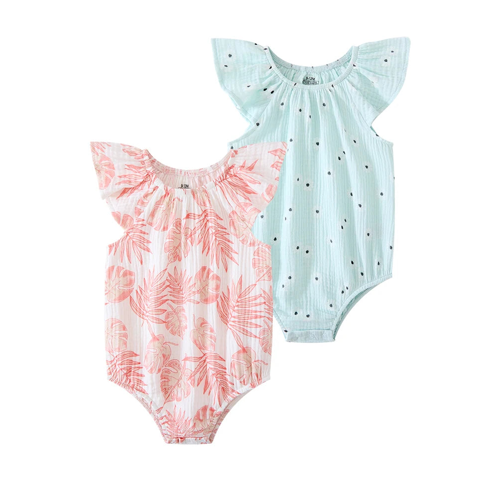 2 Pack Baby Girls Sleeveless Bodysuits For Summer Wear Newborn Infant Onesies Daily Comfort