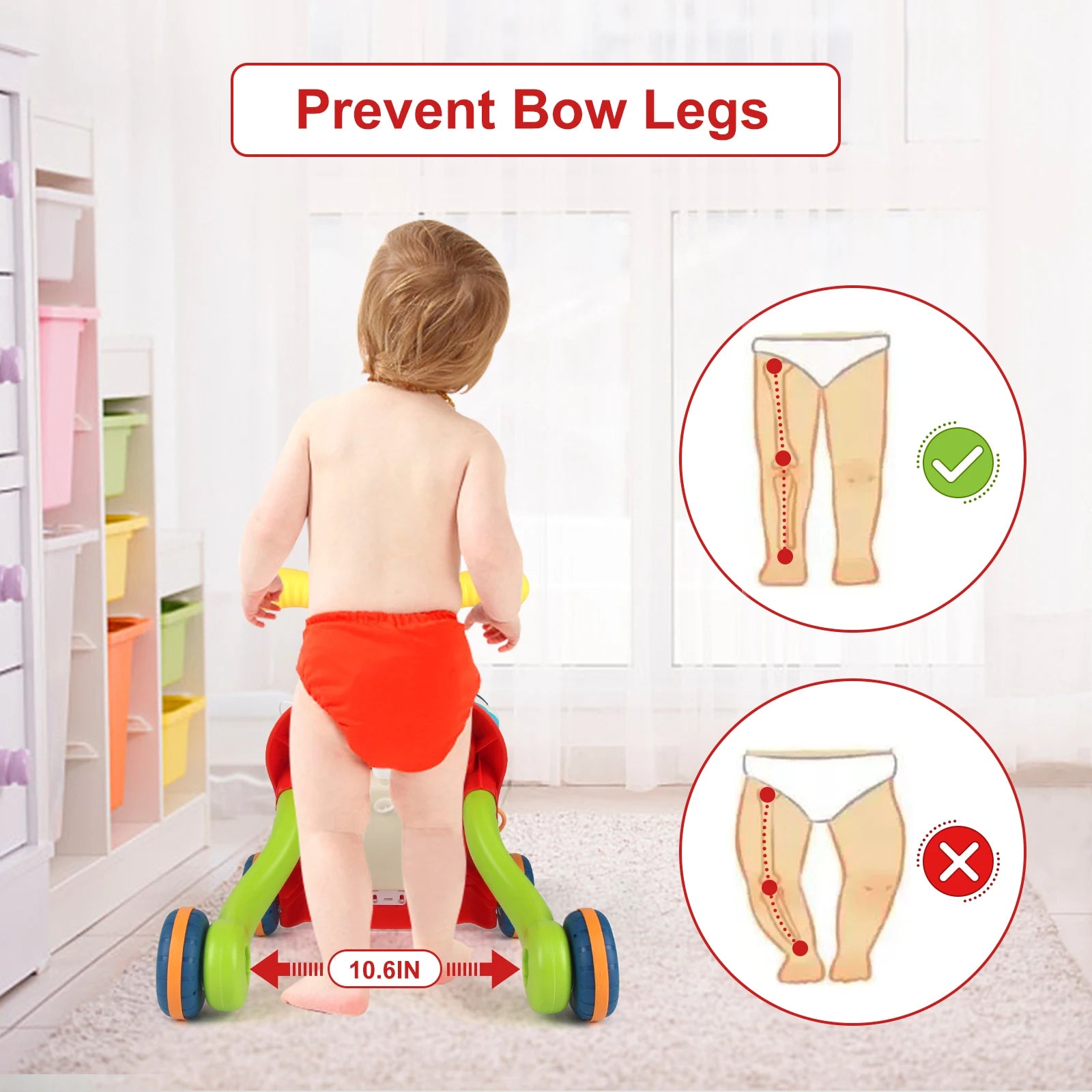 Cartoon Baby Push Walker Toy with Music Drawing Board Multifunction Activity Toddler Walker Learning Walk for 6M+ Infant