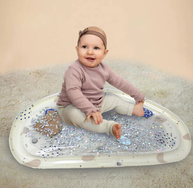 LED Light Up Baby Water Play Mat Inflatable Sensory Water Mat for Infants Toddlers Tummy Time Playmat