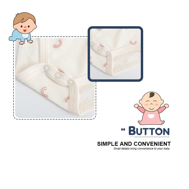 Kiddiezoom 5pcs Summer Short Sleeve Baby Boy Girl Bodysuits Soft Cartoon Newborn Baby Onesie