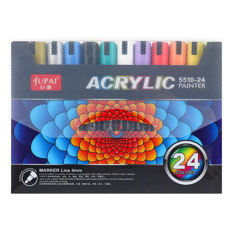 12/60 Colors Acrylic Marker Rock Painting Kit for Kids Children Stone Paint Pens Set Ceramic Glass Wood DIY Crafts Art Supplies