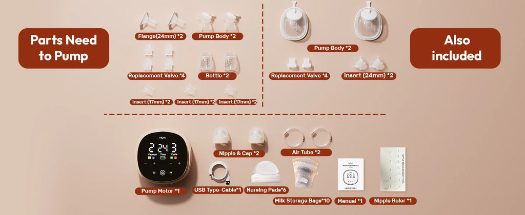 NCVI Electric Breast Pump With Wearable Cups.VibeMassage Technology,Adjustable Hospital Grade Strong Suction,Ultra Portable