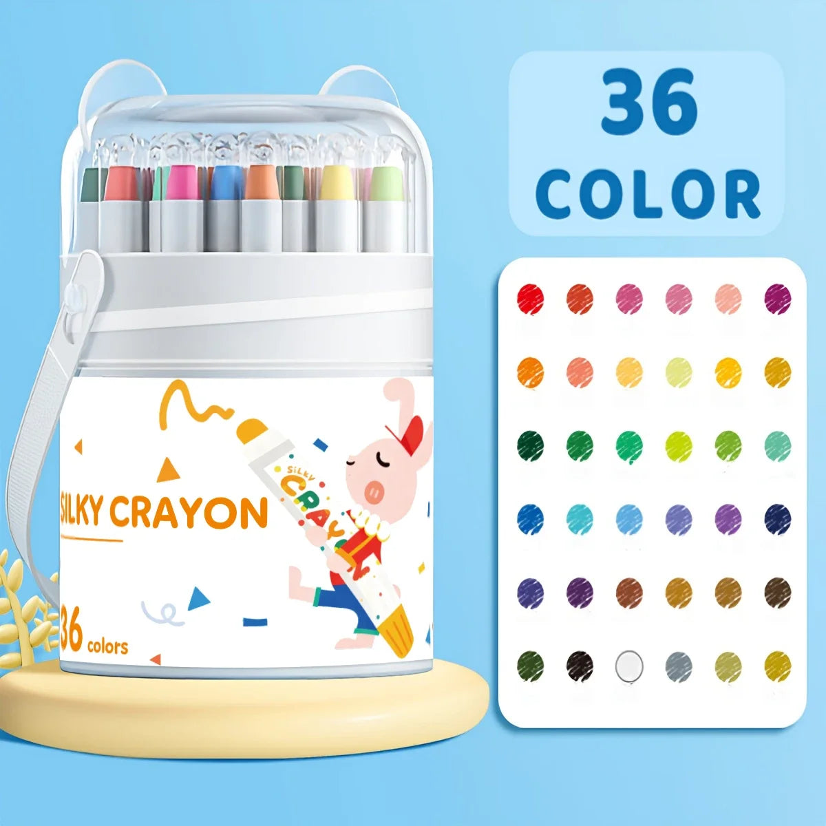 Twistable Crayons 12/24/36/48 Color Set for Coloring and Art, Washable Pastel Gel Crayons, Easy Grip