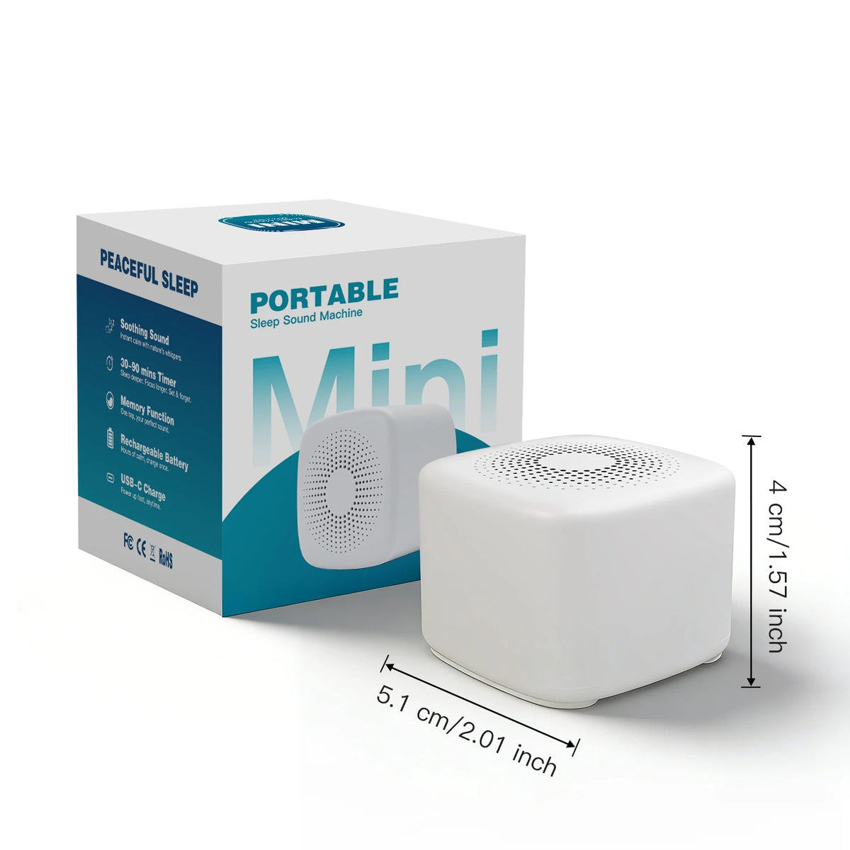 Sound Oasis Portable Baby White Noise Machine With Night Light, Soothing Sounds, Rechargeable Sleep Helper Model S1