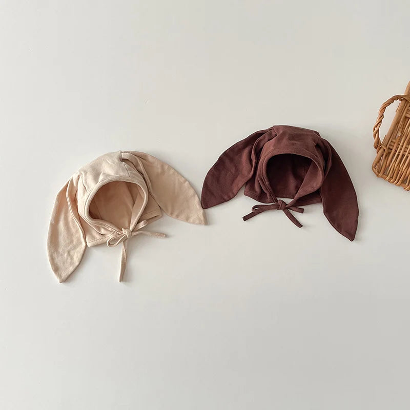 Cotton Newborn Hat Bunny Long Ears Infant Bonnet Baby Beanie Hats for Girls Boys Accessories Autumn Korean Toddler Cap 0-12M