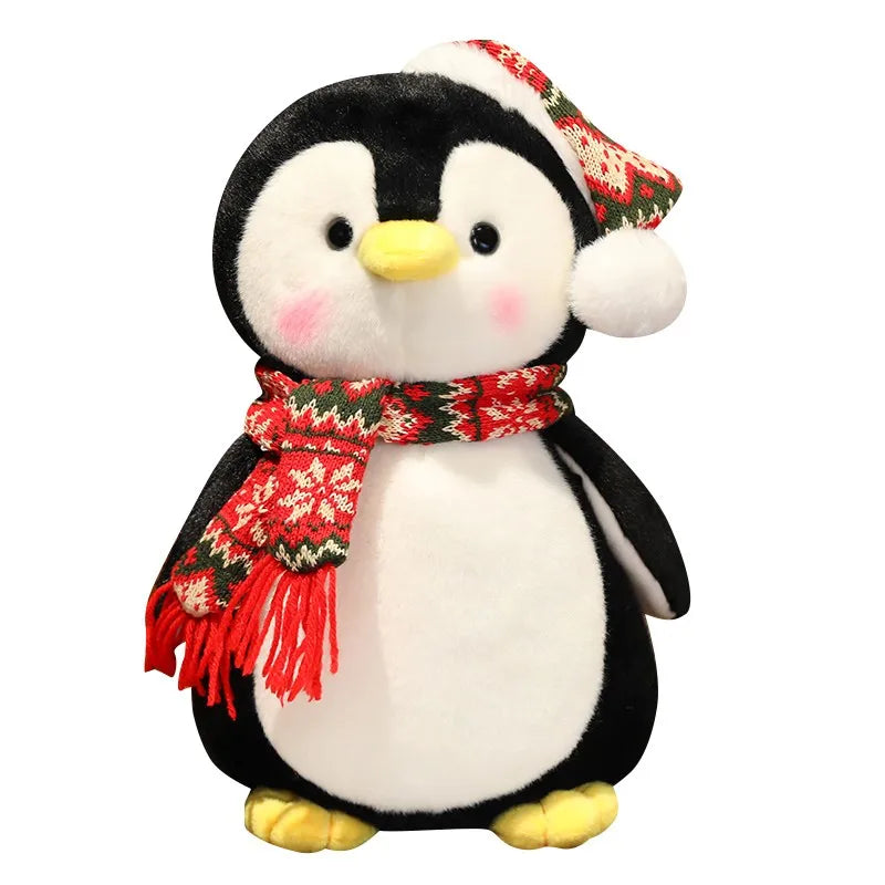 Cute Penguin Wear Christmas Hat Plush Toys Kawaii Soft Stuffed Animals Plushies Doll Christmas Party Decor Children Xmas Gift