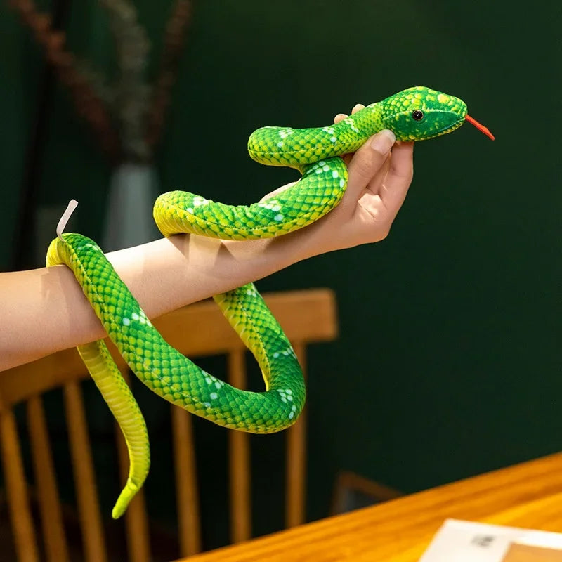 New Artificial Python Plush Toy Long Snake Yellow Orange Green Python Plush Toy Decorate The House Holiday Decorations