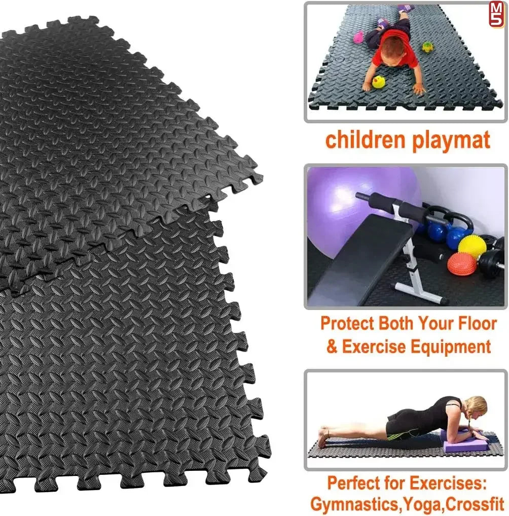 1-20PCS Soft Foam Interlocking Carpet Tiles - Non-Slip Puzzle Floor Mats Ideal for Home Gym and Baby Playroom  Rugs for Bedroom
