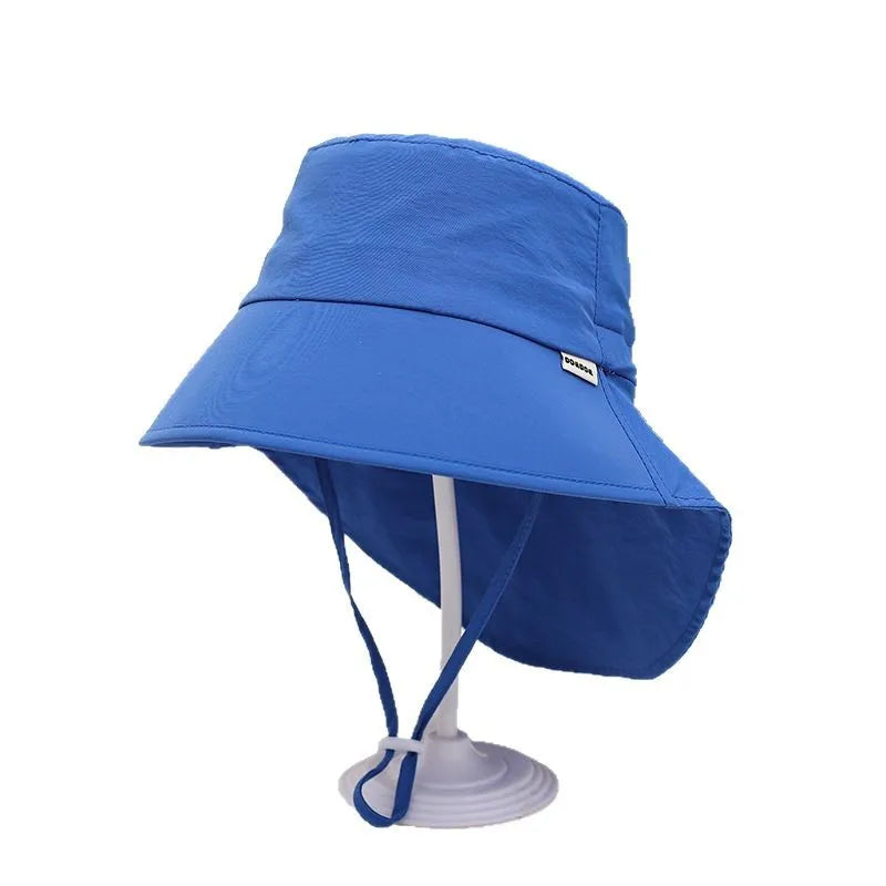 Foreign Trade Amazon Children's Fisherman Hat Extra Large Brim Quick-Dry Cape Hat Spring Summer Boys and Girls Sun Hat Beach Hat