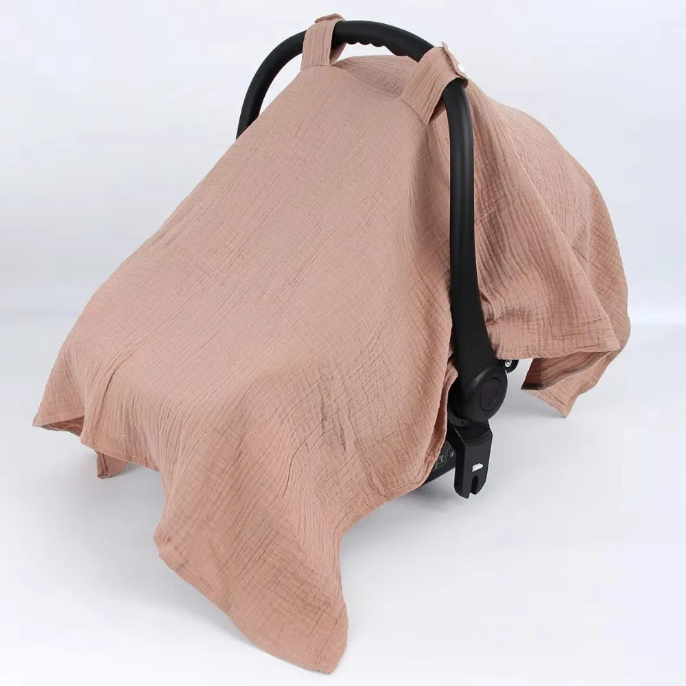 Cotton Stroller Cover Sunshade Gauze Baby Safety Seat Cover Carriage Full Cover Baby Stroller Accessories Baby Basket Cover