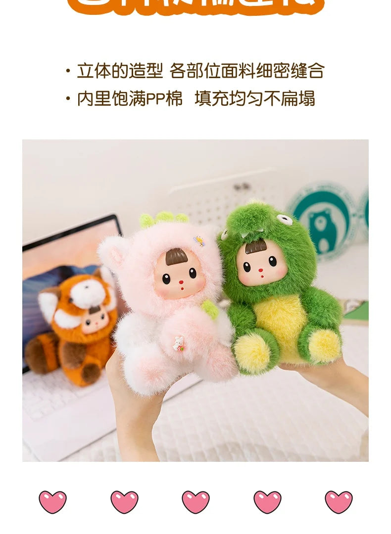 17cm Soft Vinyl Face Plush Little Dinosaur Tomato Rabbit Raccoon & Strawberry Doll Cute Cartoon Animal Stuffed Toy