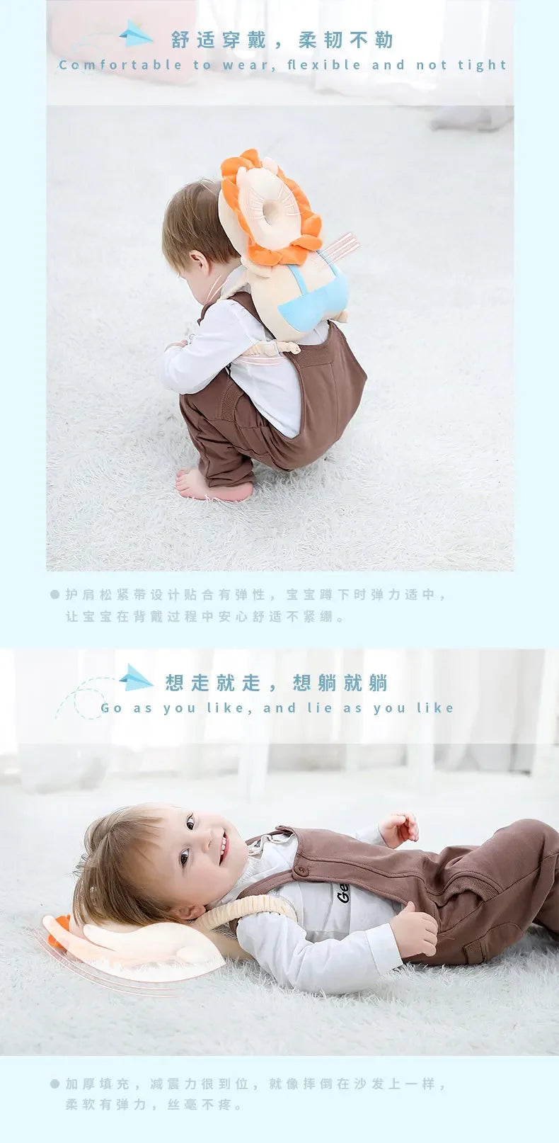 Baby Head Protector Backpack Pillows for Newborn Baby Protection Cartoon Infant Anti-fall Pillow Toddler Baby Health