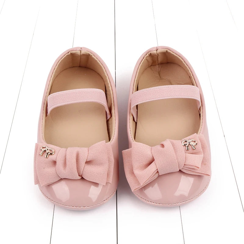 Spring and Summer 2025 New Style Baby Princess Shoes Leather Bow Tie Baby Shoes Soft Sole Learning Walkers baby shoesD2778