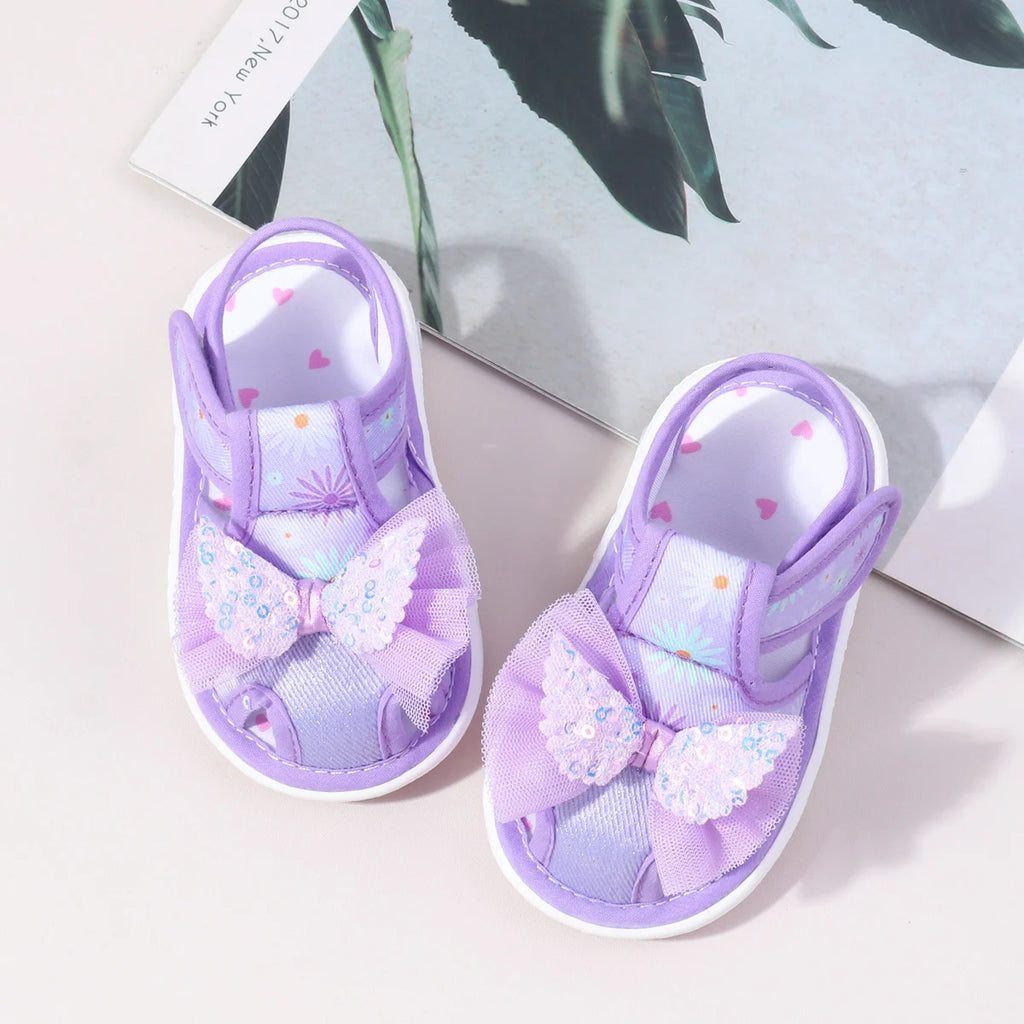 2025 0-2Y Baby Girls Baby Girls First Walking Indoor Outdoor Toddler Shoes With Squeaky Beautiful Design And Soft TPR Sole