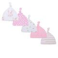 Kiddiezoom 5Pcs/Lot Cartoon Unisex Newborn Boy Girls Hats Cotton Soft Elastic Infant Bonnet Caps Accessories
