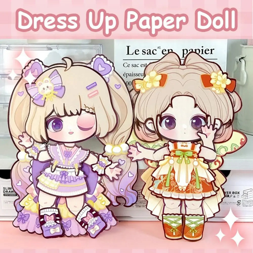 DIY Paper Puppet Toy Handmade Montessori Cartoon 3D Dress Up Paper Doll Quiet Book Toys Movable Joint Paper Doll