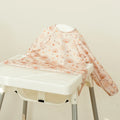 Elinfant New 1 Pc Table Use Polyester Waterproof Fashion Printed Snap Buttons Design Long Sleeve Mess Proof Baby Feeding Bib