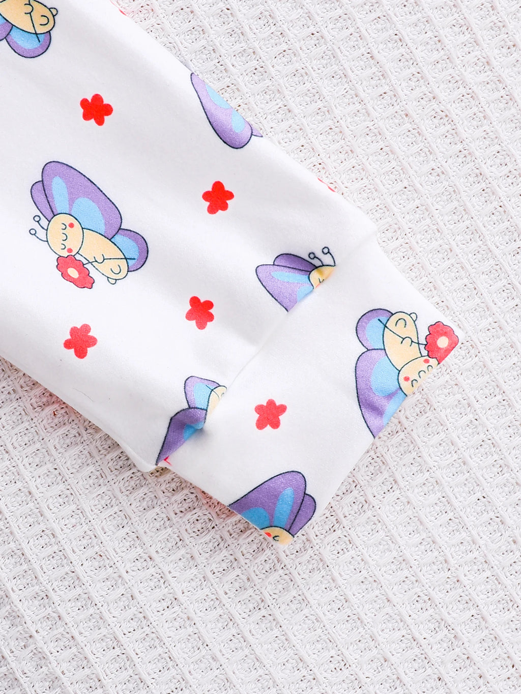 Baby Girl Spring Autumn Casual Butterfly Purple Top Floral Pants Two-Piece Set Infant Clothing Outfit