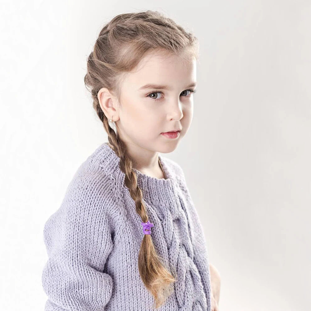 100Pcs Children Elastic Hair Bands Girls Colorful Hair Ties Ponytail Holder Rubber Bands Mini Scrunchie Kids Hair Accessories
