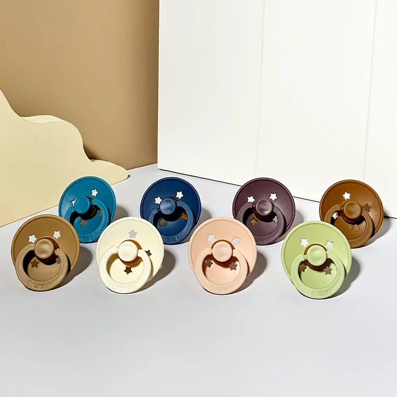 2pcs/pack Button-shape Baby Soothing Pacifier, Baby Pacifier Soother Dummy with Cherry-round Nipple